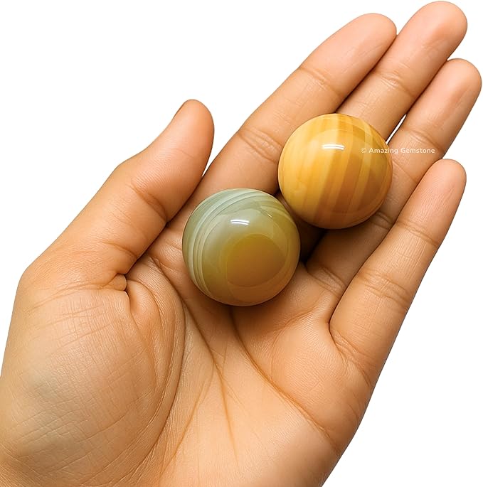 Amazing Gemstone Lace Agate Crystal Ball - 1" Inches Crystal Sphere Meditation Balls for Witchcraft and Decorative Balls - Crystals and Healing Stones Beginners Gift (Pack of 1)
