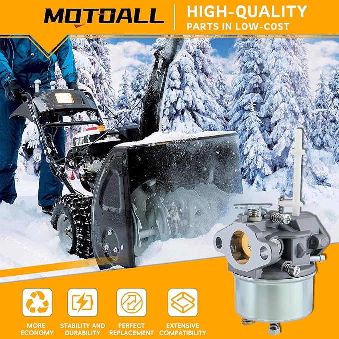MOTOALL 632371 632371A Snowthrower Carburetor for Tecumseh H70 HSK70 Snow Carb for Stens 520-910 Snowblower