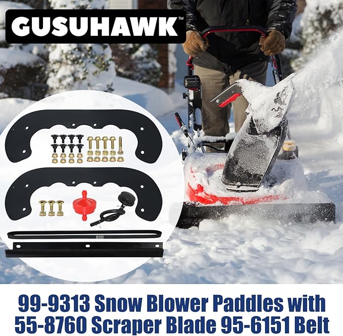 99-9313 Snow Blower Paddles with 55-8760 Scraper Blade, 95-6151 Belt Replaces Toro 99-9313 Paddle Kit, Toro 55-8760 Scraper Blade for Toro CCR 2400, CCR 2450, CCR 3000, CCR 3650 Snowblowers