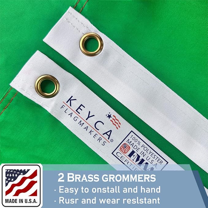 Ireland Flag 3x5 FT 100% Made in The USA-Heavy Duty Vibrant Colours Double Sided Irish National Flag with 2 Brass Grommets for Home/Company/Indoor Outdoor Decoration
