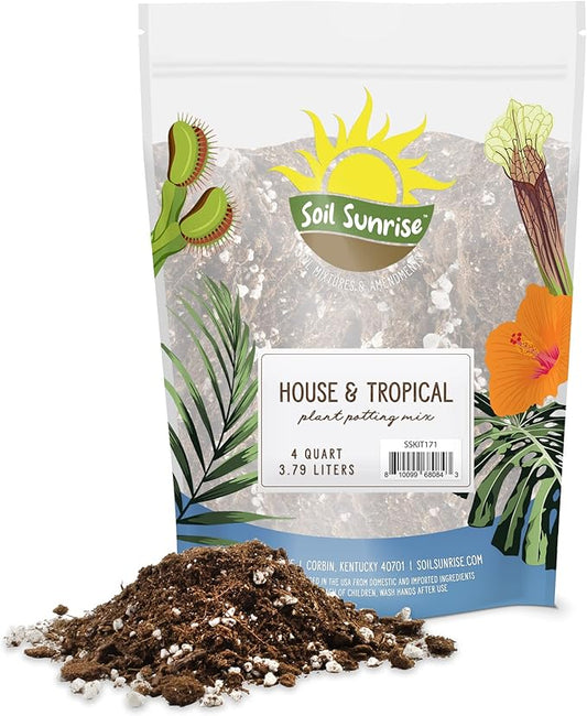 Tropical House Plant Potting Mix (4 Quarts); for All Types of Indoor House Plants