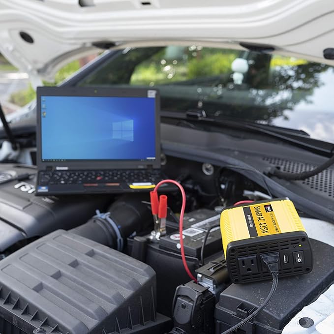 Wagan EL3706 425W Power Inverter 425W TrueRated Continuous 825W Surge PowerAC to DC 12V to 110V AC Inverter with 2 AC Outlets and 2A USB Charging Port