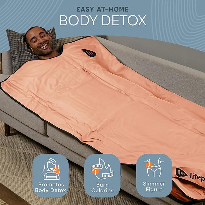 LifePro RejuvaWrap Far Infrared Sauna Blanket for Detox & Relaxation – Available in 5 Colors & 3 Models – Portable Sauna Blanket Infrared for Muscle Relief, Circulation & Recovery – 9 Heat Levels