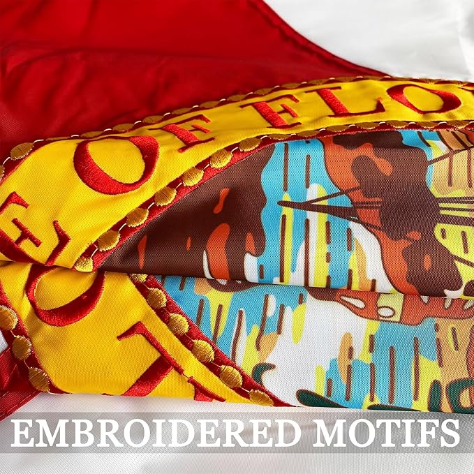 Florida State Flag 3x5 Embroidered Outdoor Double Sided- 3Ply Heavy Duty 300D Nylon(All Weather)- Big State Of Florida Flag 3x5-2 Brass Grommets & 4 Rows Stitched