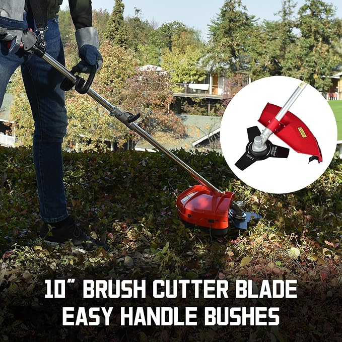 PowerSmart Gas Weed Wacker 25.4cc, 2-in-1 String Trimmer/Edger 16-Inch with 10-Inch Brush Cutter for Garden Edging & Lawn Care