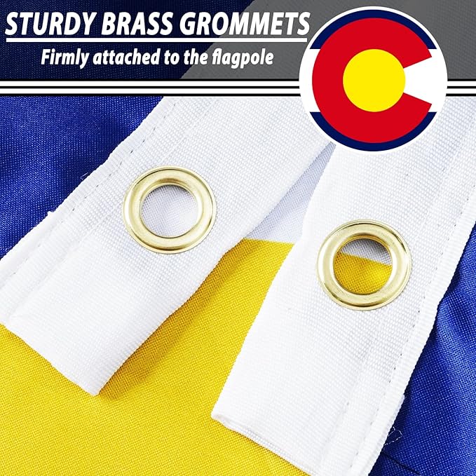FLAGWIN Colorado Flag 3x5 FT - 3 Ply Double Sided Polyester Flag with Brass Grommets - Vivid Color and Fade Proof State of Colorado Flags 3x5 Outdoor