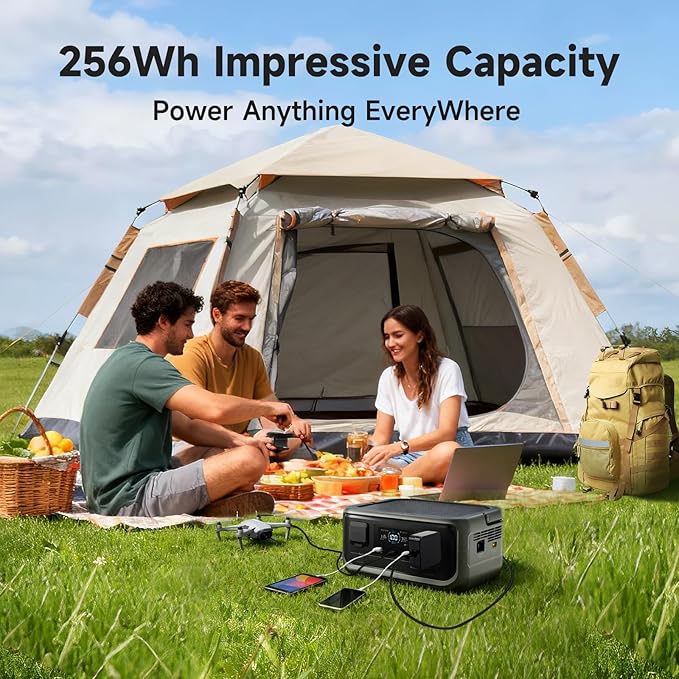 ALLPOWERS VOLIX P300 300W(600W peak) Portable Power Station with UPS Function,256Wh LiFePO4 Battery,100W PD Fast Charge,MPPT 110W Max,1-Hour AC Fast Charging,7 Ports for Home Backup,Office,RV,Camping