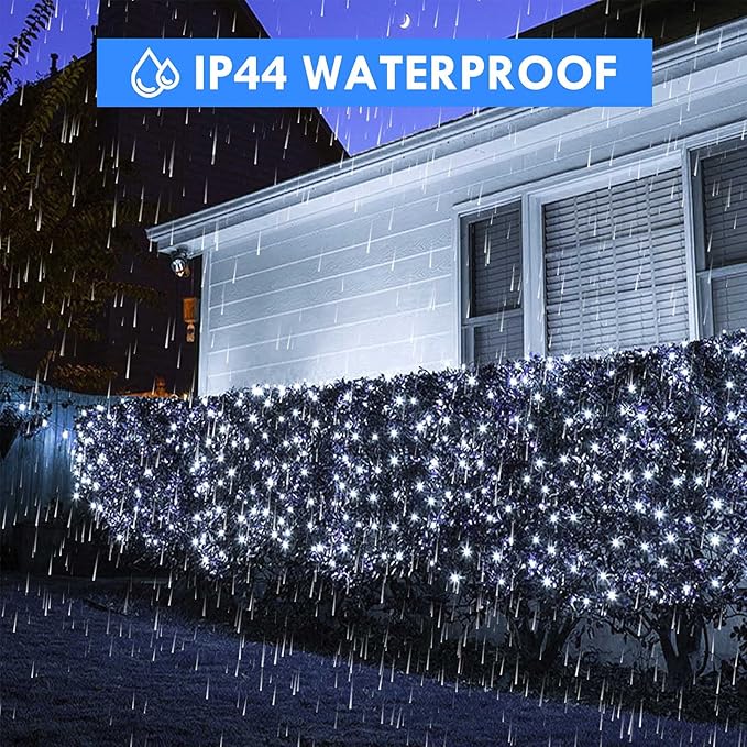 Connectable 240LED 95Ft 13Modes String Lights Indoor Outdoor | Extendable Green Wire Cool White Christmas Tree Lights with Timer | Twinkle Fairy Light Plug in for Xmas Tree Garden Decor(Cool White)