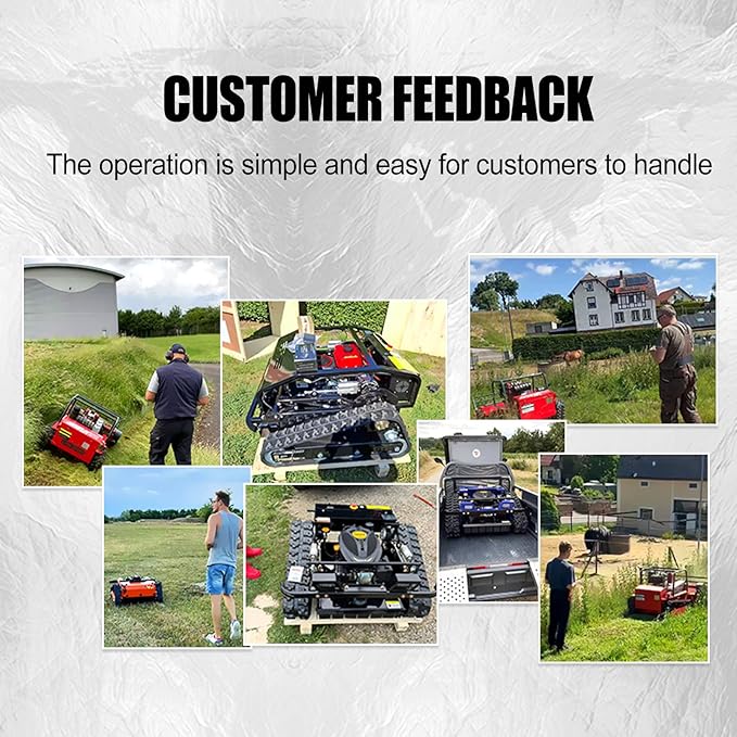 Remote Control Lawn Mower,4WD Oil-Electric Hybrid Crawler Track Mower,1.1-5.9 Inch Cutting Height Professional Landscape and Estate Mower for 100% Slope(45°) Large Turf Grass Cutting