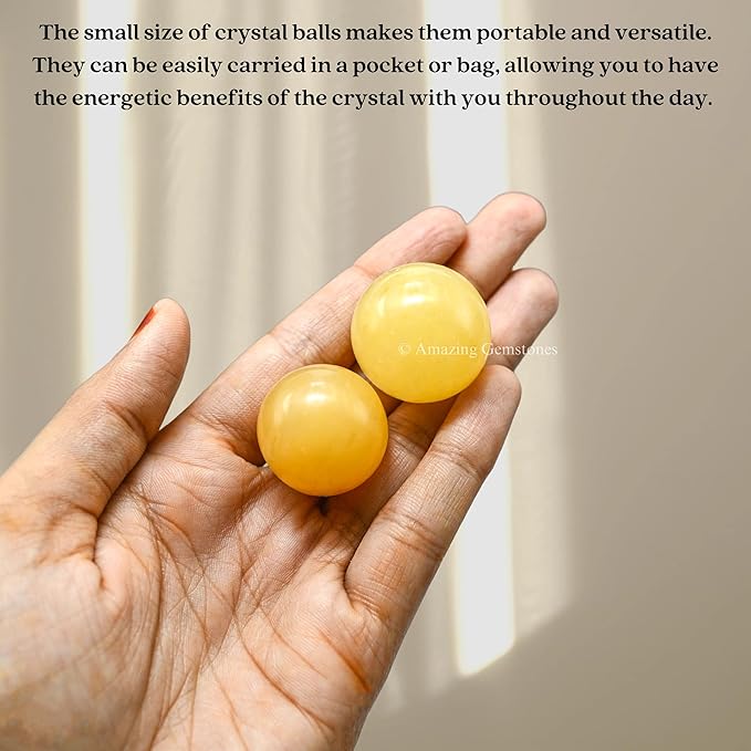 Amazing Gemstone Yellow Aventurine Crystal Ball - 1 Inches Crystal Sphere Meditation Balls for Witchcraft and Decorative Balls - Crystals and Healing Stones Beginners Gift (Pack of 1)