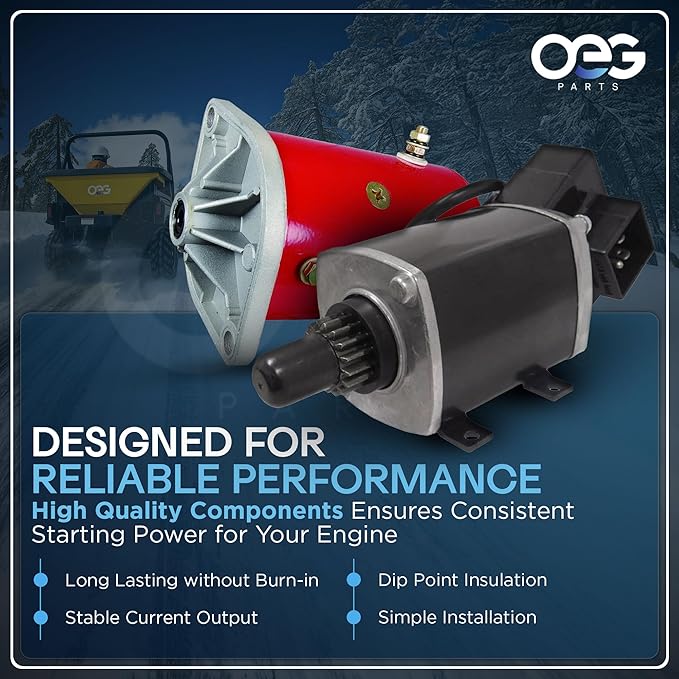 OEG Parts New Salt Spreader Motor Compatible With Buyers Salt Spreader Salt Dog 12 Volt 2 Wire D Shaft 3000966 ATV ATVS15A ATVS 15 SAB0189 10957