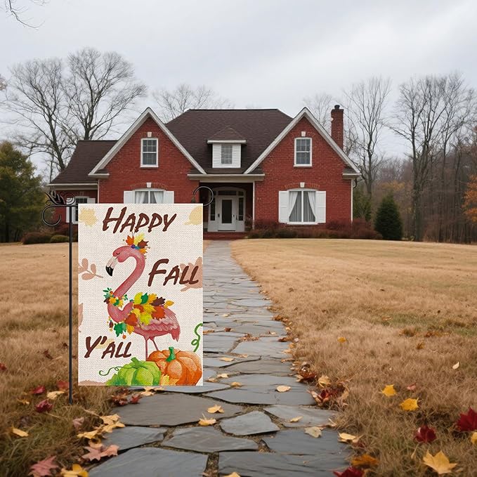 Seasonal Garden Flags Funny Flamingo Flags Double Sided Flag Seasonal Set of 11 Holiday Christmas Gifts Farmhouse Indoor Outdoor Yard Lawn Decorations 12.5x18 Inch