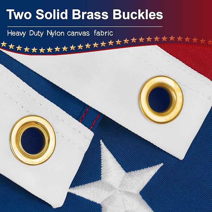 American Flags for Outside 4x6,US Flag 4x6 Heavy Duty Outdoor,Long Lasting 4ftx6ft American Flag,United States Flag with Embroidered Stars,USA American Flag Stitched Stripes,Brass Grommets