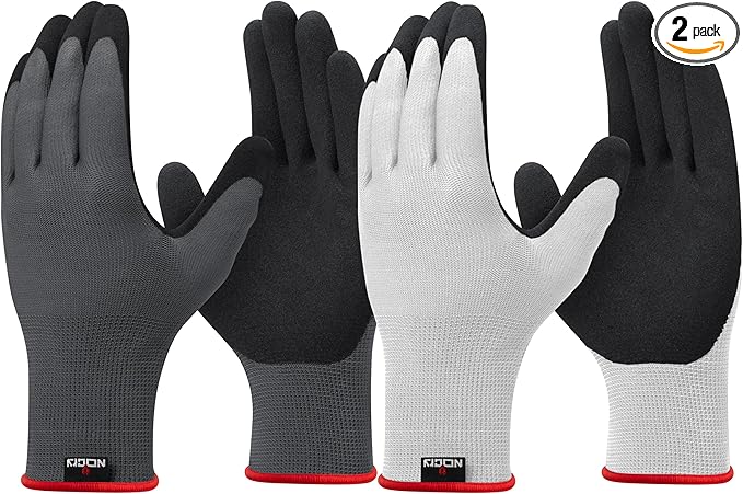 NoCry Gardening Gloves for Women with Strong Grip and Touchscreen Tips - Ultra-Breathable, Lightweight Snug Fit - Durable Abrasion-Resistant, Water-Repellent Rubber Coated Palm - Ideal for Yard Work