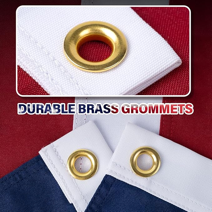 American Flag 6x10 FT TearProof Series, Heavy Duty Tough Spun Polyester USA Flags High Wind for Outside Outdoor with Durable Embroidered Stars Sewn Stripes Brass Grommets