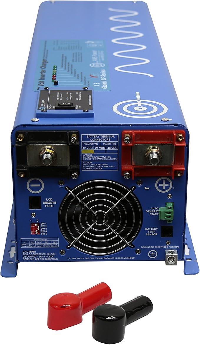 AIMS Power 6000 Watt 48 VDC Pure Sine Inverter Charger 120 VAC Output 60A Charger 40A Transfer Switch PICOGLF60W48V120V