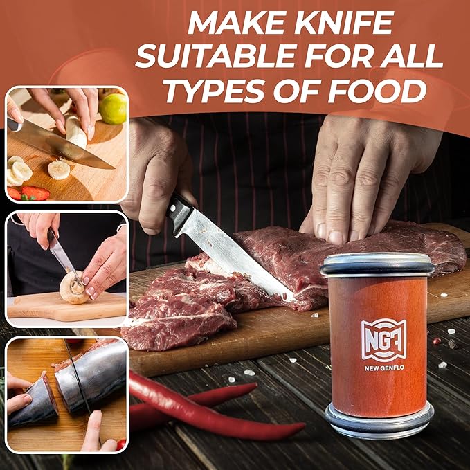 Knife Roller Sharpener Linen Kit with Diamond Discs, Multi Angle Magnetic Knife Sharpener Roller Tool for Kitchen and Pocket Knives Diamond&Ceramic Knife Sharpening System Set