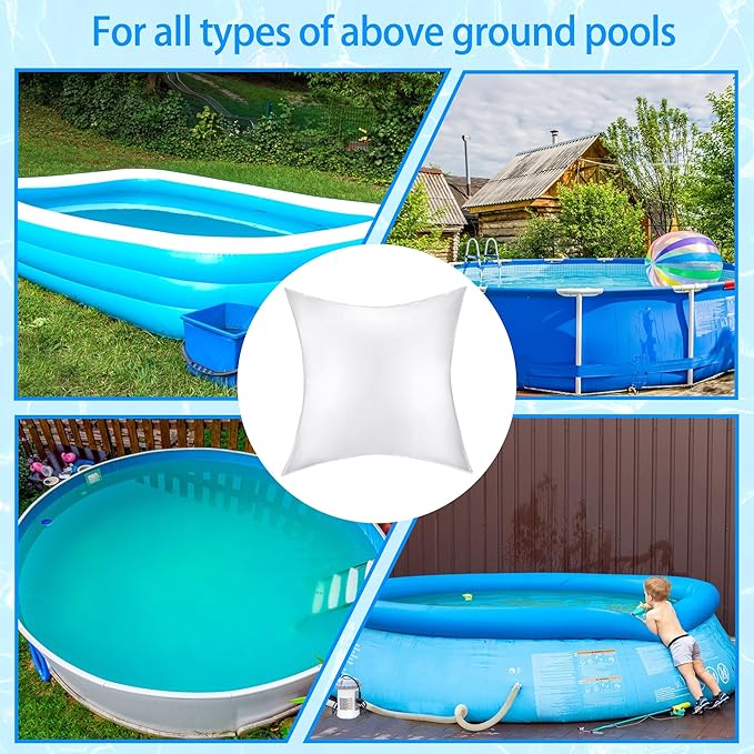 Adnee 4 x 4 Ft PP Weave Square Pool Air Pillow-Inflatable Winterizing Closing Pillow for Above Ground Pools-Cold Resistant Pool Pillows for Closing Winter Support Pool Covers