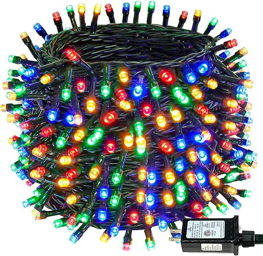 BHCLIGHT Extra-Long 95FT 240 LED Green Wire Christmas String Lights Outdoor/Indoor, Christmas Tree Lights with 13 Lighting Modes, Plug in String Lights for Easter Decorations Party Wedding(Multicolor)