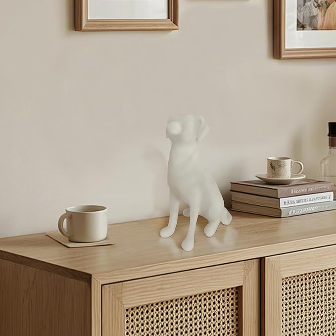 The Labrador Sculpture 11.5x7x5.5 inches, Dog Statues for Home Decor Accents, White Lab Retriever Figurines, Suitable for Coffee Table, Home Office Entryway, Housewarming Birthday Gifts, Dog Lovers