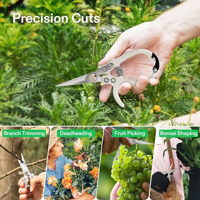 VIVOSUN Pruning Shears for Gardening, Lightweight Plant Pruners for Gardening, Garden Scissors for Cutting Flowers, Trimming Branches, Indoor Plant Scissors, Stylish Garden Gifts for Women