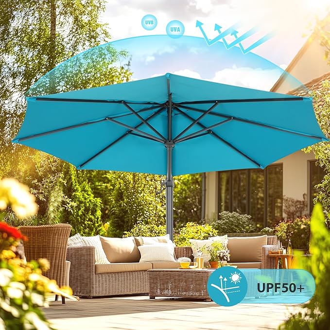 HOTIME10ft Patio Umbrella Cantilever Umbrella - Upgrade and Intensify - with 360 Rotation and 5 Angles Adjustment - Aluminum Offset Pool Umbrella Square Outdoor Umbrellas for Patio Garden Deck