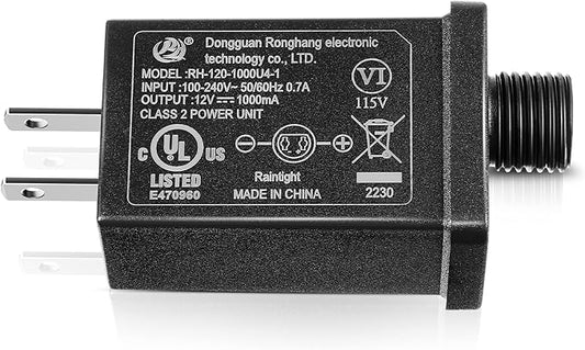 Replacement Yard Inflatable Adapter Power Supply Adaptor 12Vdc 1.0A Class 2 Power Supply for Halloween Christmas Inflatable Decorations