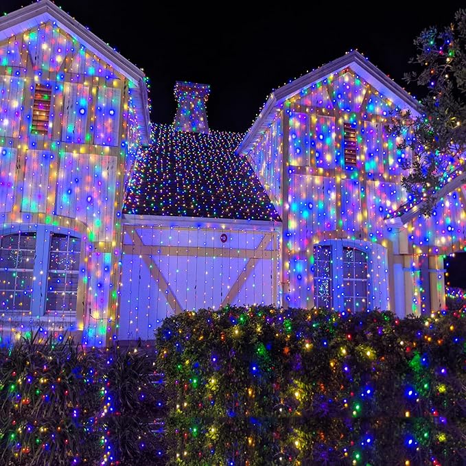 200 LED String Lights Indoor Outdoor 66ft Connectable Multicolor Christmas Lights 8 Modes Clear Wire Waterproof, Plug in Twinkle String Lights for Bedroom Christmas Tree Dorm Yard Home