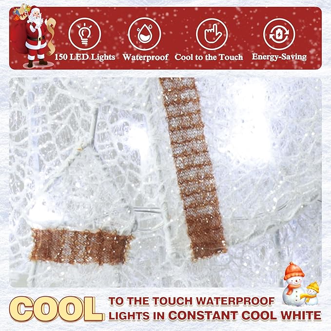 MUPATER Lighted Nativity Scene Outdoor Christmas Decoration, Christmas Holiday Yard Decor Nativity Set for Lawn, Yard Home Party with Lights, White