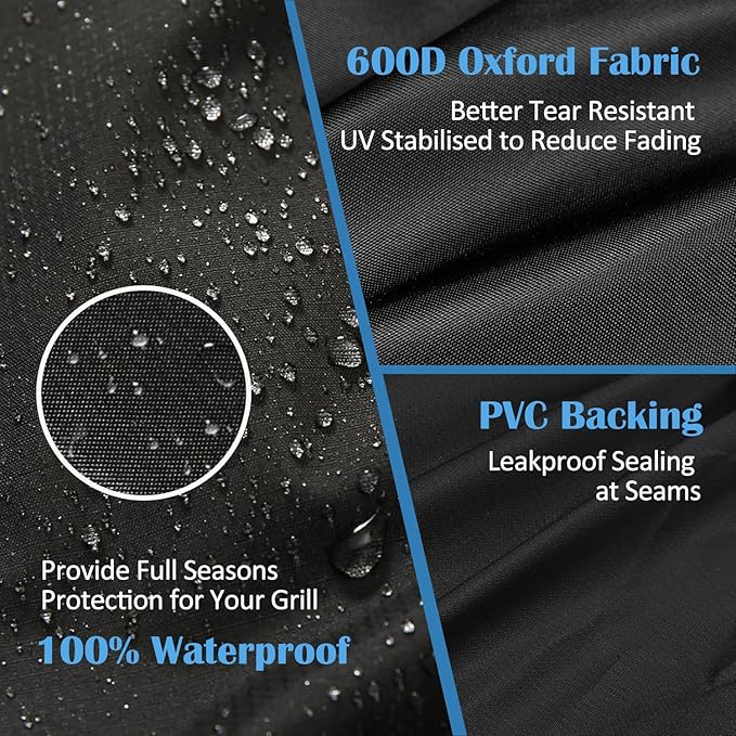 Cover for Charbroil Bistro Pro Electric Grill & Griddle, with Handle & Straps for 25302145 25302146 25302148 25302161, 600D Waterproof All Weather Resistant Electric Cover, Replace CB1250073P4