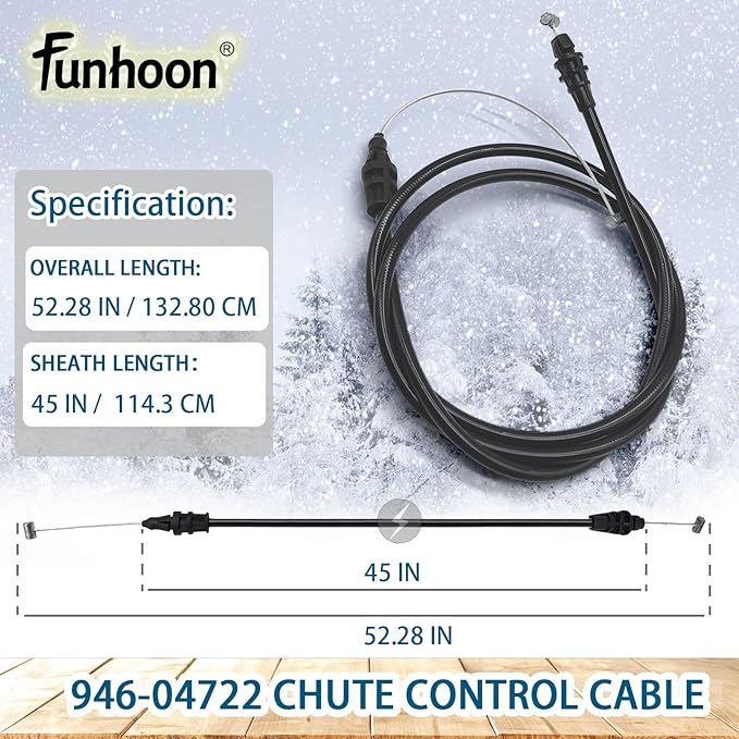 946-04722 Chute Control Cable 2-Way for Cub Cadet 1X 21-inch LHP, 1X 221 LHP, 221 LHP, MTD, Craftsman Snow Blowers Replaces 746-04722