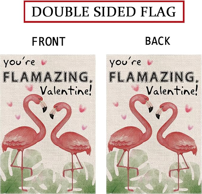 Seasonal Garden Flags Funny Flamingo Flags Double Sided Flag Seasonal Set of 11 Holiday Christmas Gifts Farmhouse Indoor Outdoor Yard Lawn Decorations 12.5x18 Inch