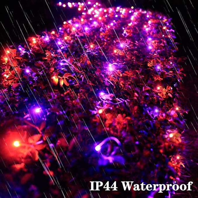 Hallloween Net Lights Outdoor, 360LED 21ft x 5ft Purple Orange Mesh Lights with 8 Modes & Timer, Connectable Waterproof Christmas Light for Bushes Xmas Tree Wedding Party Garden Lawn