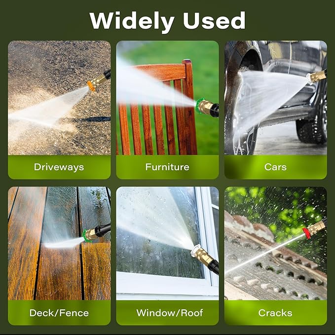 Pressure Washer, Power Washer with 4 Nozzles and Foam Cannon, High Pressure Cleaning Machine for Cars, Driveways, Fences, Patios, Home Cleaning, Green