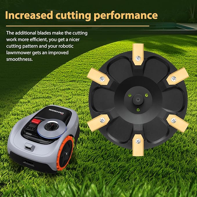 FourShow [Upgrade] 6-Blade Disc Compatible with Segway Navimow Robotic Lawnmower i105N, i108N & i110N,with 6Pcs Blades