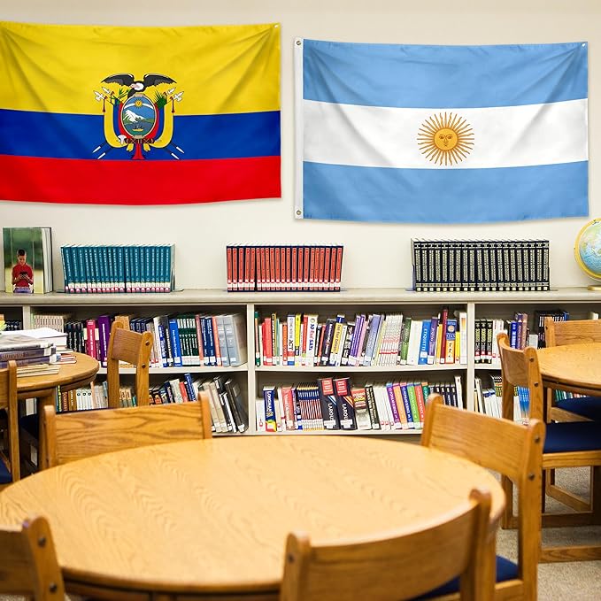 XIFAN 21 Pcs Latin American Countries Flags 3x5 ft Outdoor, Latino Culture Flag Spanish Speaking Banners for National Heritage Hispanic Month Events Classroom Party Decoration, Banderas de Latinoamerica Flag with Brass Grommets