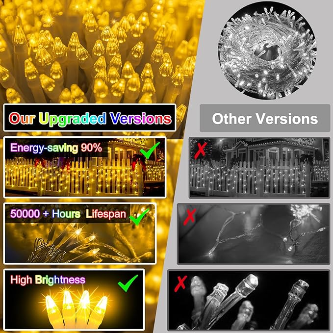 1620 LED Christma Lights with 360 Drops, 164ft Outdoor Hanging lights with 8 Modes & Timer Memory, Outsite Waterproof Curtain String Lights for Front House Fence Tree Holiday Decorations (Warm White)