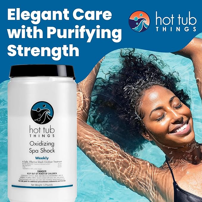 Oxidizing Spa Shock, Clears Cloudy Water, Eliminates Odors, Improves Freshness, Prevents Organic Residue Buildup, Water Treatment for Swimming Pools, Home Spas, & Hot Tubs, 5 lbs