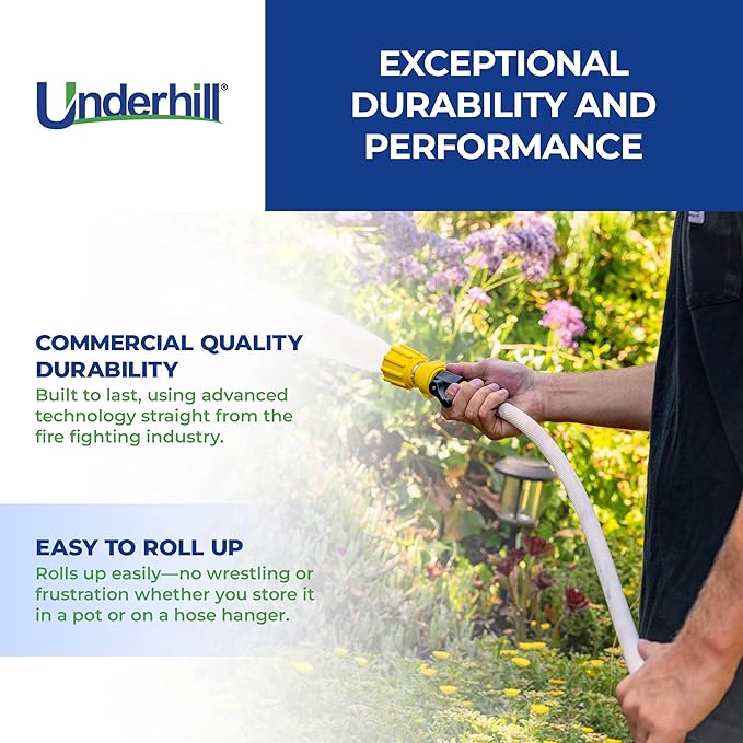 Featherweight EVO Lightweight Fabric Garden Water Hose for Outdoors, Yard, Kink-Resistant, Flexible, Weighs 5 Pounds, 200 PSI Working Pressure, 800 PSI Burst Pressure, 50 ft Long, Tan