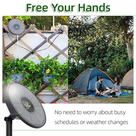 Solar Drip Irrigation System, Automatic Watering System with 2200mAh Battery and 6 Timer Modes for Potted Plants Drip Irrigation Kit for Balconies, Green House, Garden, Balcony