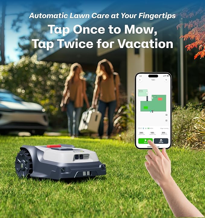 T1200Pro Robot Lawn Mower, 0.35 Acre, RTK+AI Vision Wire-Free Automatic Lawn Mowing, Smart App Control, Routenplaning, Obstacle Avoidance, Auto-Recharge, 20° Slope