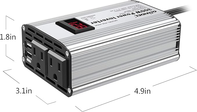 300W Power Inverter DC 12V to 110V AC Car Inverter with 4.8A Dual USB Car Adapter with LED Display