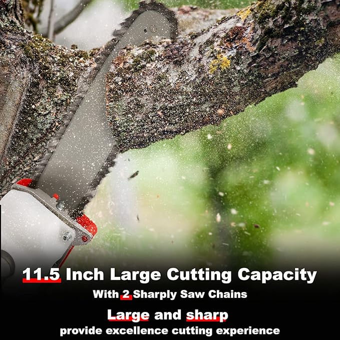 COOCHEER Pole Saw Gas Powered, 16-Foot Reach 58CC 2-Cycle Gas Pole Chain Saw 11.5-Inch Bar Cordless Extendable Long Tree Trimmer Gas Pole Saws for Tree Hedge Trimming Branches Pruning