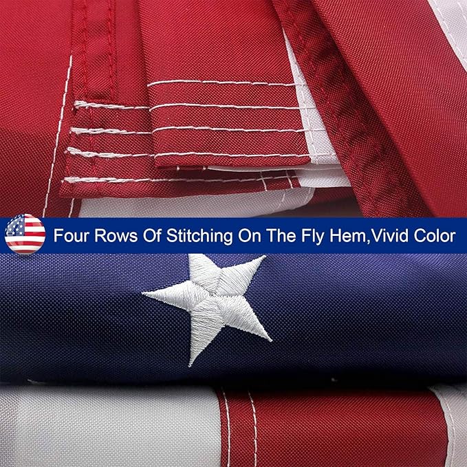 15x25 FT Huge Large American Flag for Outside, Best Embroidered Stars And Sewn Stripes, 420D Heavy Duty Polyester, Suitable For Outdoor High Winds Areas (American flag 15x25 FT)
