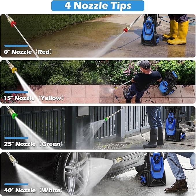 Pressure Washer -5000PSI Power Washer with Foam Cannon 4 Quick Connect Nozzles, High Pressure Cleaning Machine for Driveways/Patios/Cars/Fences/Home Cleaning