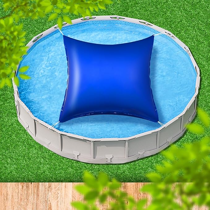 Sfcddtlg 7.8 x 7.8 Ft Large Pool Pillows for Above Ground Pools- Square Winter Pool Cover Air Pillow- Inflatable Swimming Pool Closing Winter Pillow with Ropes for Support Pool Covers