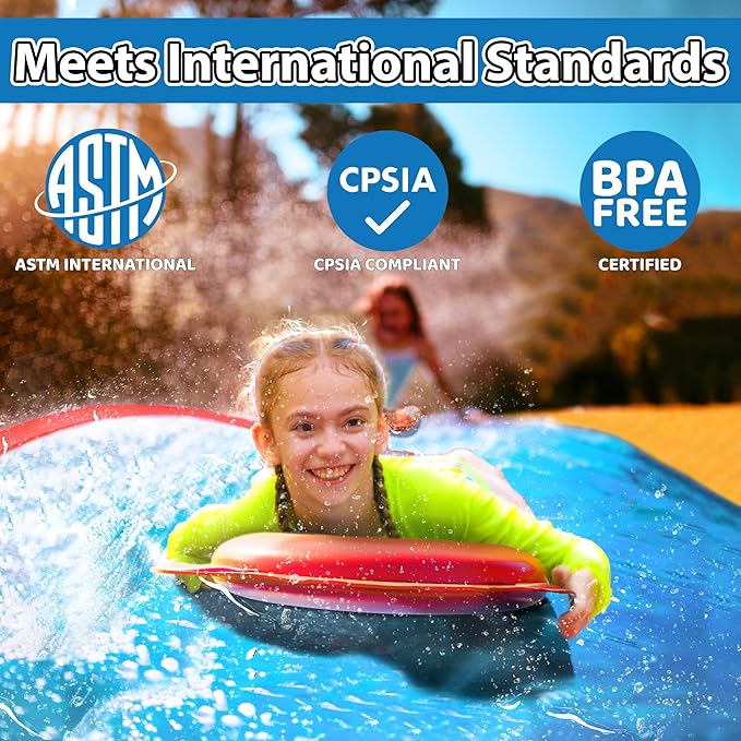 JAMBO 30FT x 8FT XXL MEGA Water Slide and 2 Bodyboard Updated Model– Extra Long Extra Wide Slip Splash and Slide for Kids, Heavy Duty Backyard Lawn Waterslide, Outdoor Water Toy