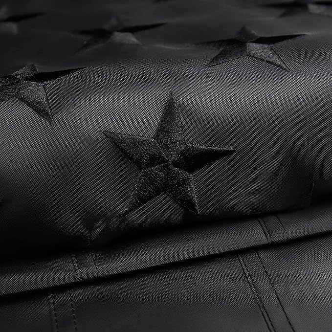 All Black American Flag 4x6 Outdoor Heavy Duty Nylon Flags with Embroidered Stars/Sewn Stripes/Strong Brass Grommets