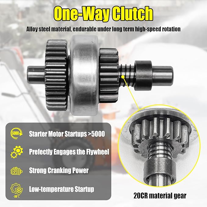 fullas Electrical Starter Motor 110V 14 Teeth for MTD Cub Cadet Craftsman Troy-Bilt Yard Machines 951-11196, 751-11196 Snow Thrower Engine