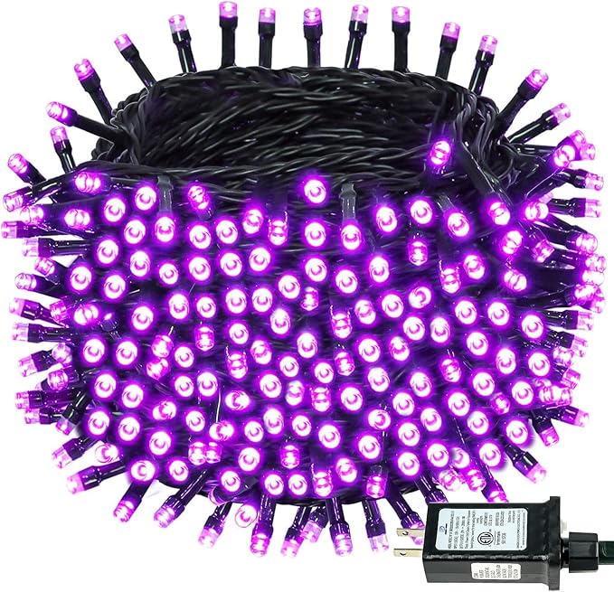 Purple Halloween Lights, 95ft 240Led 13 Modes String Lights Plug in, Twinkle Light with Timer Indoor/Outdoor for Tree Party Halloween Decorations
